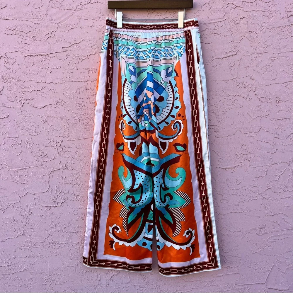 Stylewe Resort Wear Wide Leg Colorful Pants Size  Large